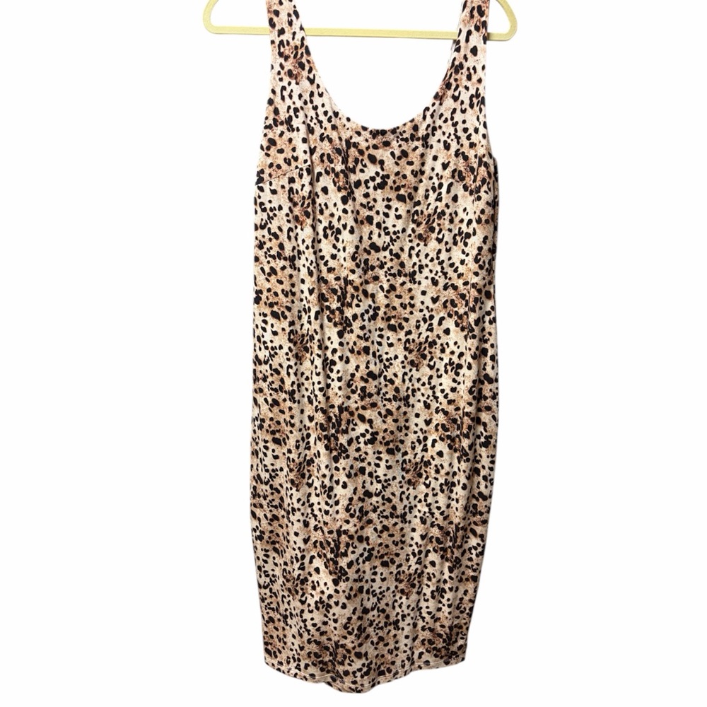 Bar III Leopard Print Sleeveless Tank Dress size OX - Picture 3 of 5